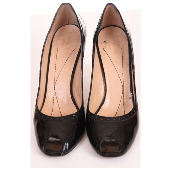 KATE SPADE Giselle Peep-toe Patent Leather Heels - Picture 2 of 8